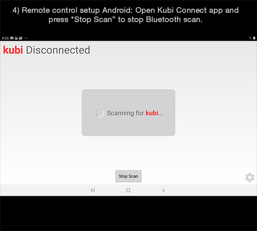 Kubi Connect App for Android screen 4: Stop Bluetooth scan after app opens