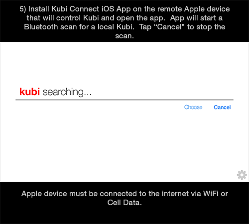 Kubi Connect App for iPad / iPhone screen 5: Tap Add Kubi link to open remote connection prompt